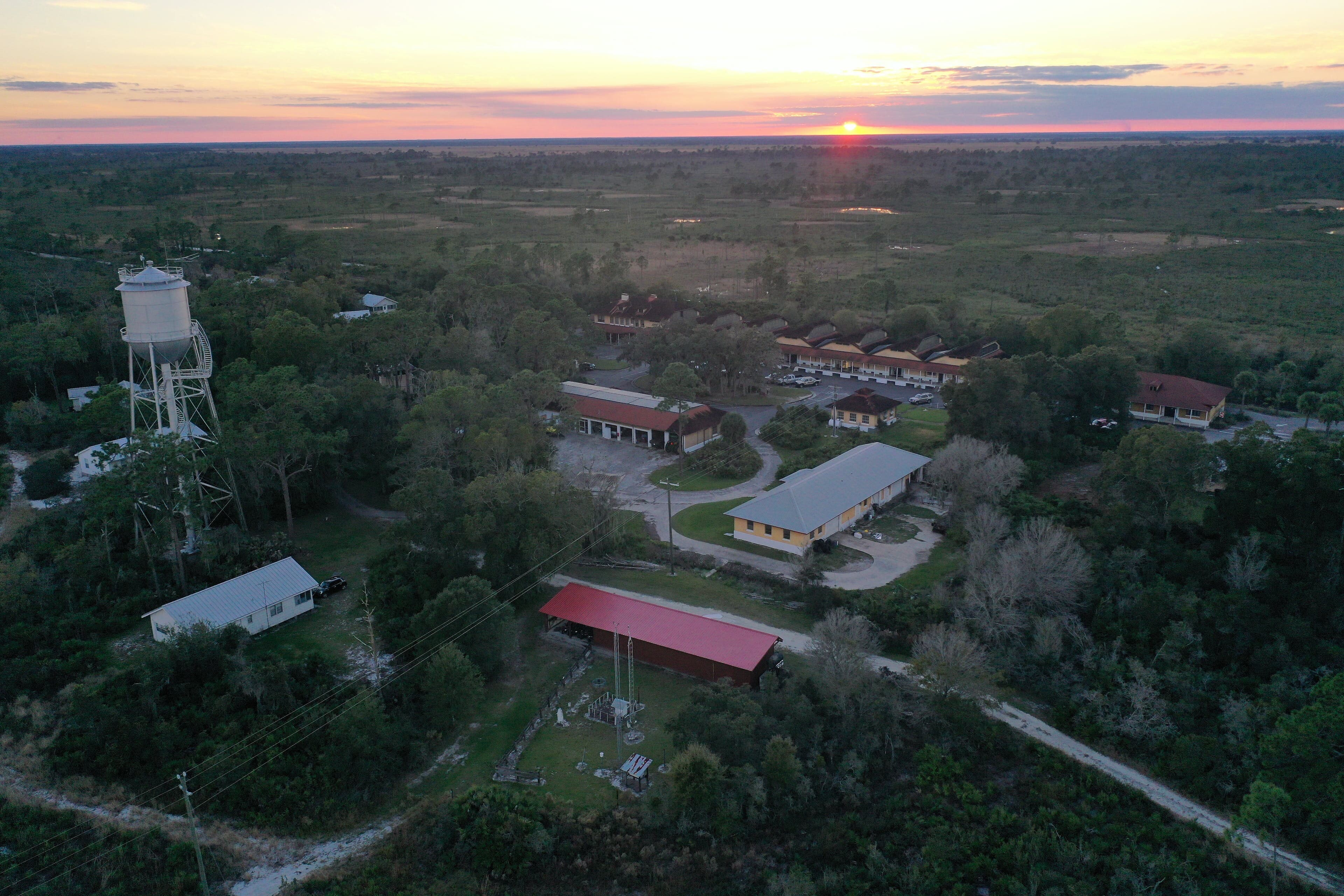 Sunset over campus